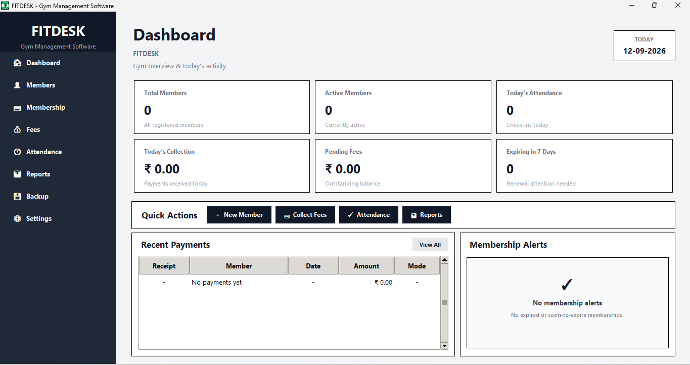 FITDESK Dashboard