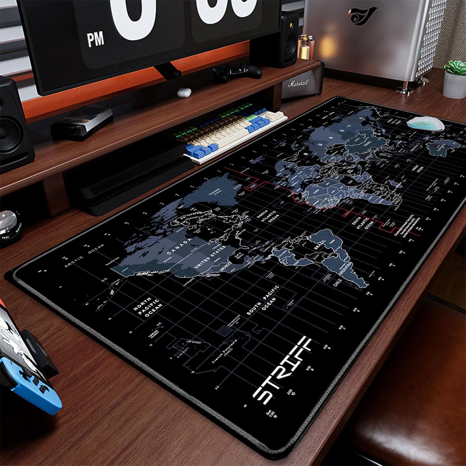 STRIFF World Map Extended Size (800 mm x 300 mm x 2 mm) Gaming Mouse Pad 